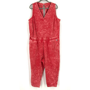 Livi Lane Bryant Pink Coral Acid Wash Sleeveless Jogger Jumpsuit Size 22/24